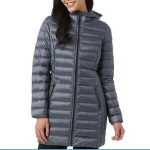 NWT Women's Gray Aventure lightweight 650‎ fill down hooded jacket